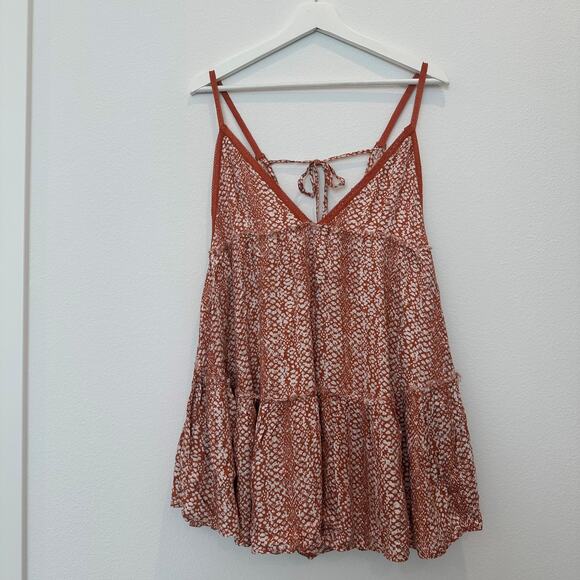 Skylar + Madison snakeskin print tiered flowy boho mini sundress medium - Picture 2 of 4